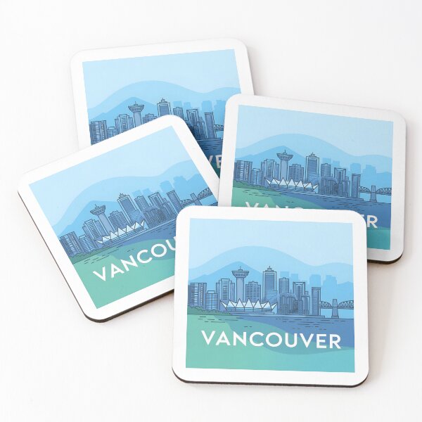 Item preview, Vancouver Skyline – Minimalist Cool Blue Travel Souvenir Design designed and sold by Paper Drip.