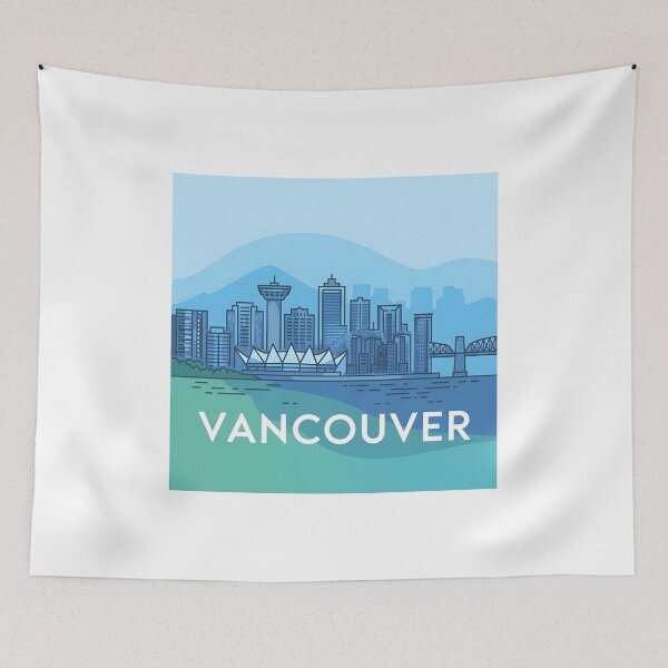 Item preview, Vancouver Skyline – Minimalist Cool Blue Travel Souvenir Design designed and sold by Paper Drip.