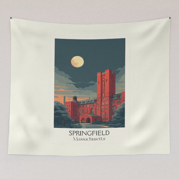 Item preview, Springfield Massachusetts Vintage Travel Poster | Historic City Art designed and sold by TuncGK.