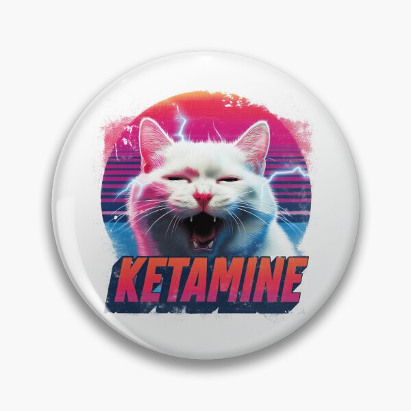 Item preview, Ketamine Cat – Retro Vaporwave Meme Design designed and sold by Alpha Stag.