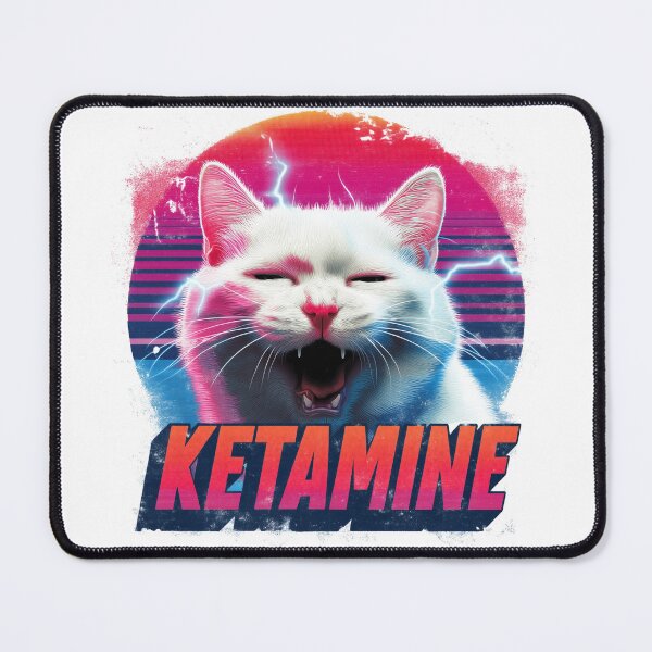 Item preview, Ketamine Cat – Retro Vaporwave Meme Design designed and sold by Alpha Stag.