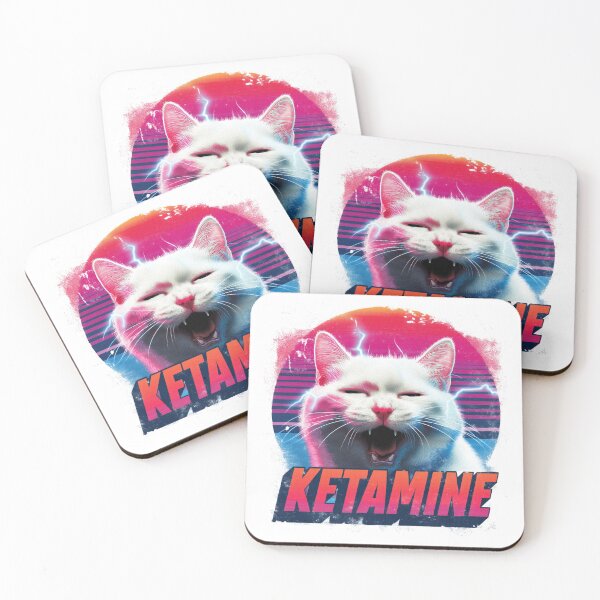Item preview, Ketamine Cat – Retro Vaporwave Meme Design designed and sold by Alpha Stag.