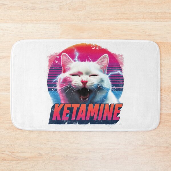 Item preview, Ketamine Cat – Retro Vaporwave Meme Design designed and sold by Alpha Stag.