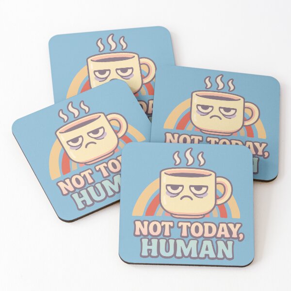 Item preview, Not Today Human – Kawaii Grumpy Coffee Mug designed and sold by AwesomeBeyondLimits.