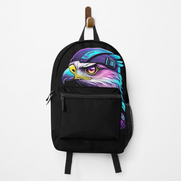 Item preview, Futuristic Cyberpunk Eagle Warrior Neon Colors Vibrant Feathers Tech Helmet Digital Illustration Artwork Bold Graphic Modern Design designed and sold by Mimoshi ⭐⭐⭐⭐⭐.