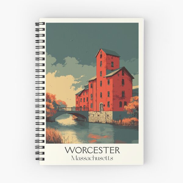 Item preview, Worcester Massachusetts Vintage Travel Poster | Industrial City Art designed and sold by TuncGK.