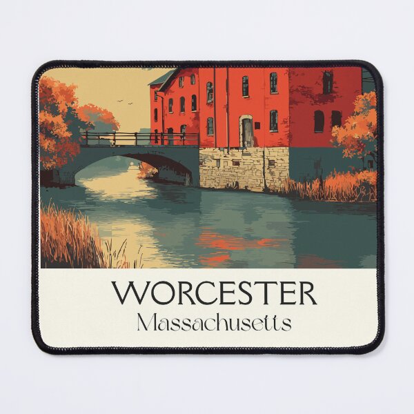 Item preview, Worcester Massachusetts Vintage Travel Poster | Industrial City Art designed and sold by TuncGK.