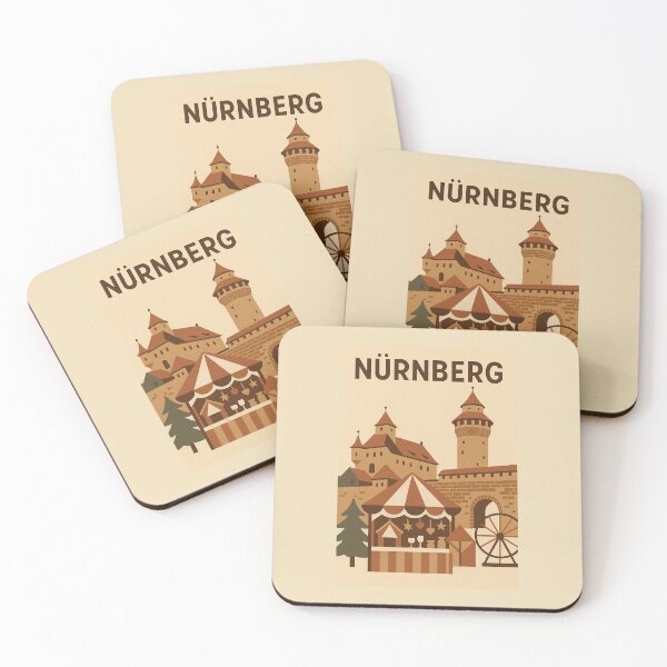 Artikelvorschau, Nürnberg Bayern Kunstdruck | Kaiserburg, Stadtmauern & Weihnachtsmarkt Dekor entworfen und verkauft von Custom-Arts-AI.