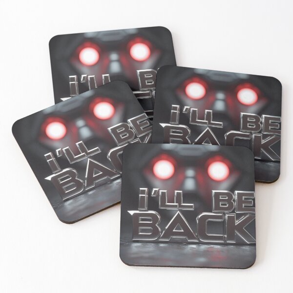 Item preview, "I'll Be Back" Terminator Quote Retro Vintage Style T-Shirt designed and sold by WovennDesigns.