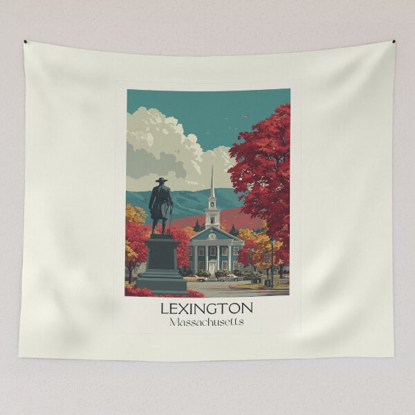 Item preview, Lexington Massachusetts Vintage Travel Poster | American History Art designed and sold by TuncGK.