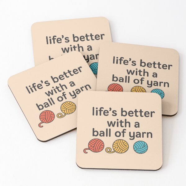 Item preview, Life’s Better With a Ball of Yarn – Cute Crochet & Knitting Quote Design designed and sold by MarJul.