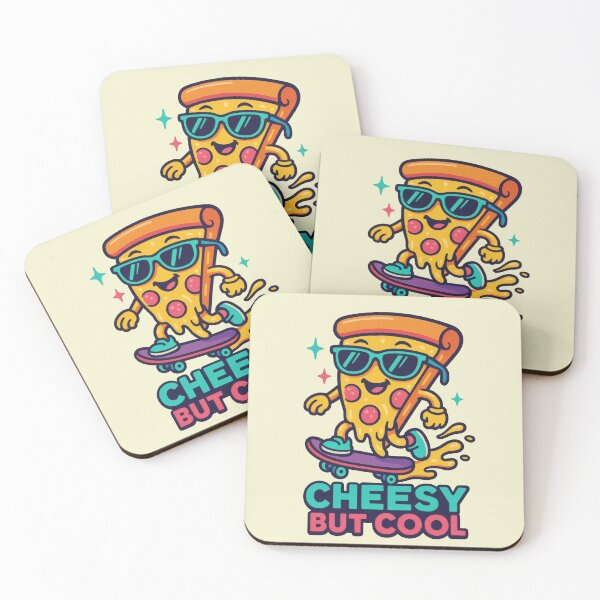 Item preview, Cheesy but Cool – Pizza Skateboard Cartoon designed and sold by AwesomeBeyondLimits.