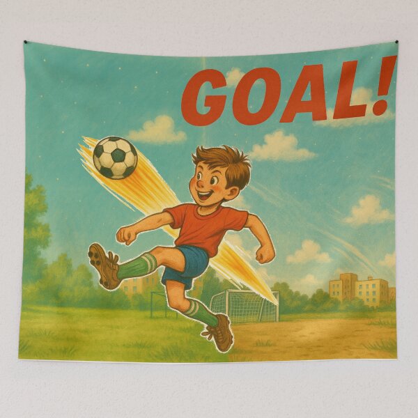 Item preview, Comet Goal – Vintage Football Poster designed and sold by Boldolka.