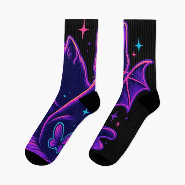 Item preview, Neon Bat Cats – Mystic Duo designed and sold by Qopta.