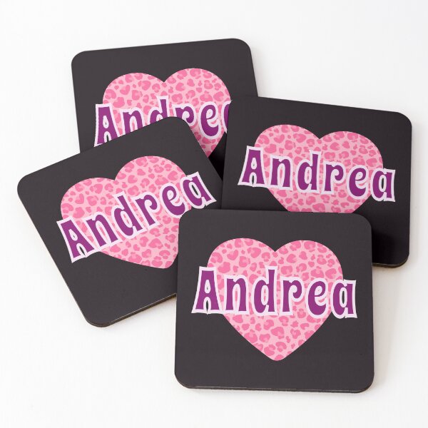 Item preview, Andrea Name Pink Leopard Heart  designed and sold by Jeallan Designs.