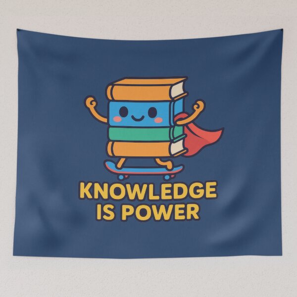 Item preview, Knowledge is Power – Kawaii Superhero Books designed and sold by AwesomeBeyondLimits.