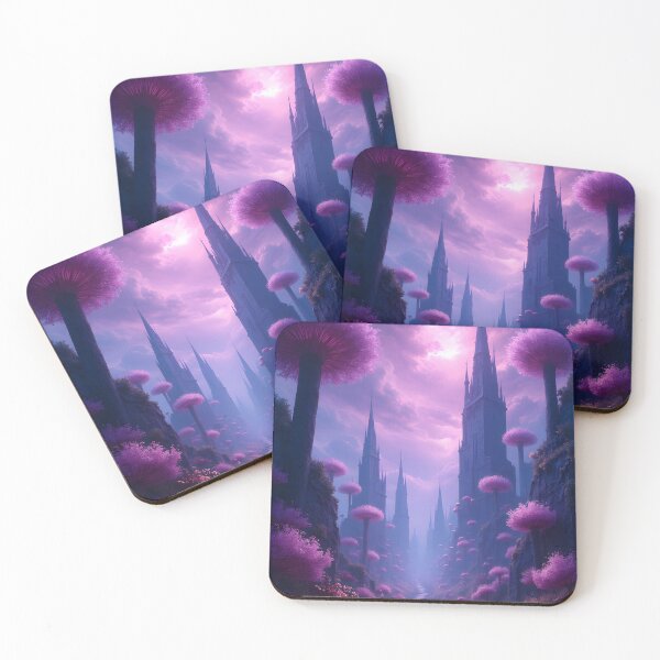 Item preview, Enchanted Spires of the Violet Realm designed and sold by oanaunciuleanu.