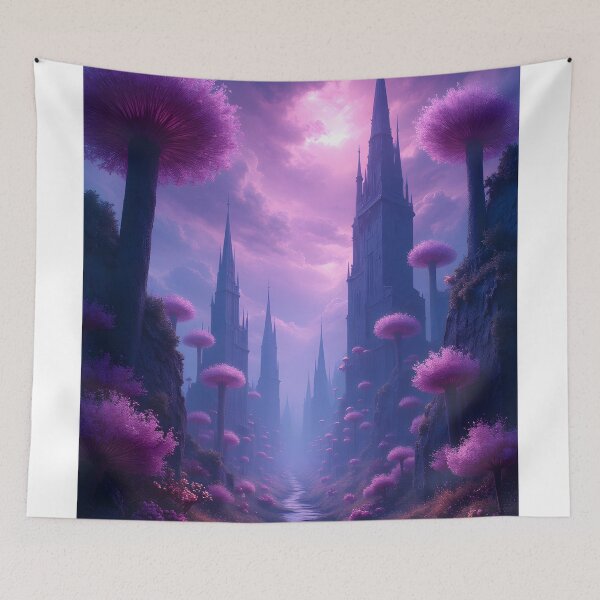 Item preview, Enchanted Spires of the Violet Realm designed and sold by oanaunciuleanu.
