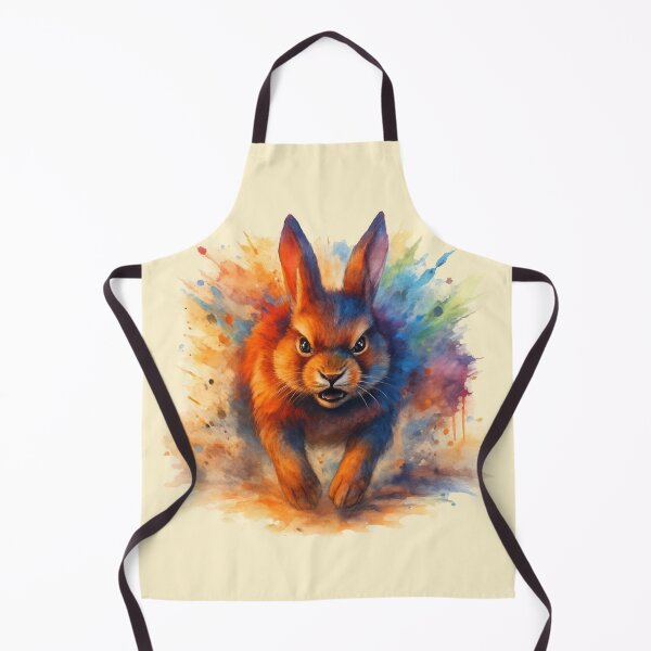 Item preview, Fearless Bunny Fierce Watercolor Rabbit in Motion designed and sold by LuminShadowArt.