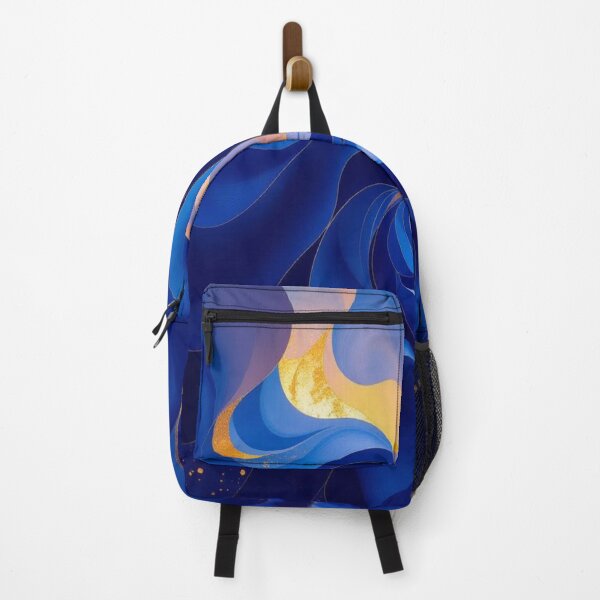 Artikelvorschau, Blue Vortex – Flowing Elegance in Gold and Deep Ocean Tones entworfen und verkauft von FotoworldEdel.