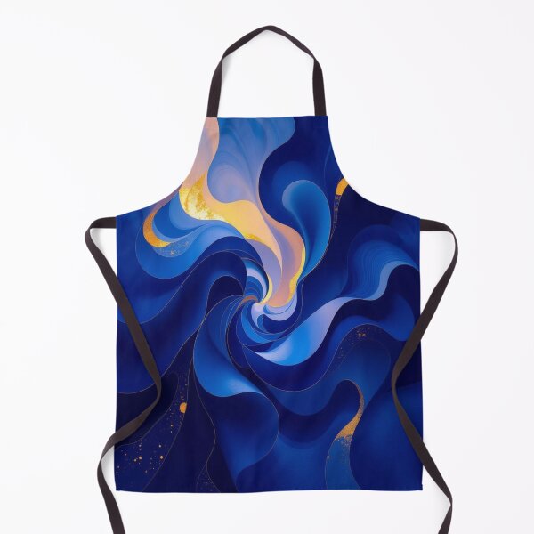 Artikelvorschau, Blue Vortex – Flowing Elegance in Gold and Deep Ocean Tones entworfen und verkauft von FotoworldEdel.