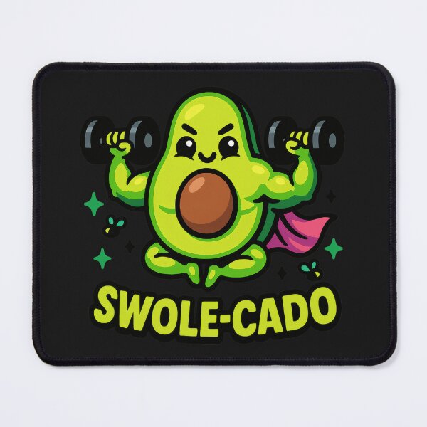 Item preview, Swole-cado – Muscular Kawaii Avocado Lifting Weights designed and sold by AwesomeBeyondLimits.