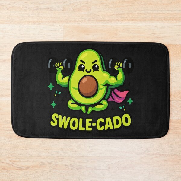 Item preview, Swole-cado – Muscular Kawaii Avocado Lifting Weights designed and sold by AwesomeBeyondLimits.