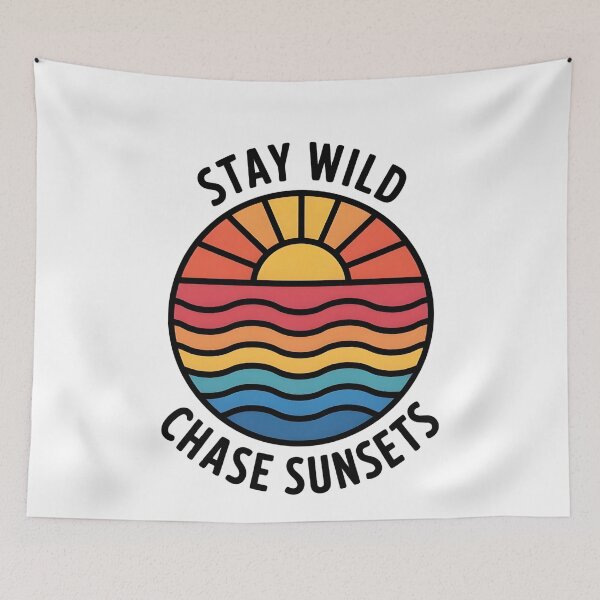 Item preview, Stay Wild Chase Sunsets - Retro Adventure  designed and sold by VinsendDraconi.