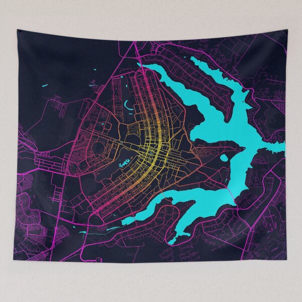 Item preview, Brasilia City Map of Brazil - Neon designed and sold by deMAP.