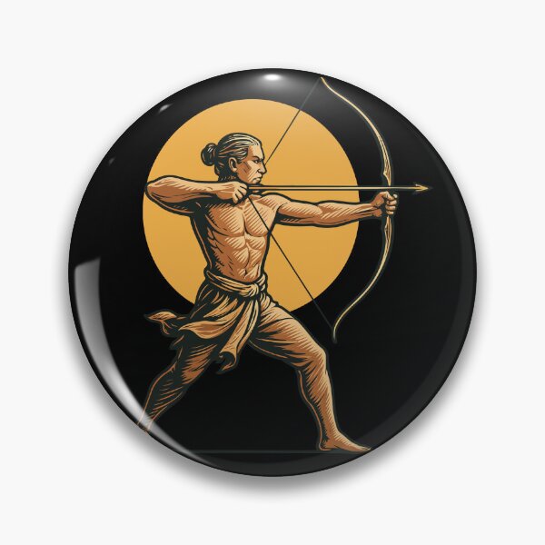Artikelvorschau, Archer Aim Bogenschießen Bogen Ziel Retro Design entworfen und verkauft von LuminOrb.