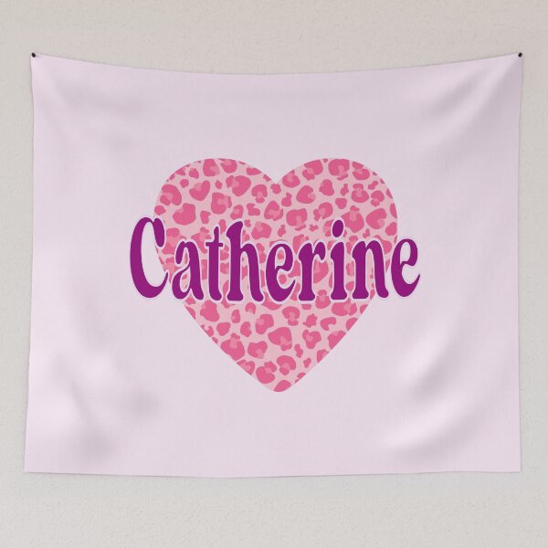 Item preview, Catherine Name Pink Leopard Heart  designed and sold by Jeallan Designs.