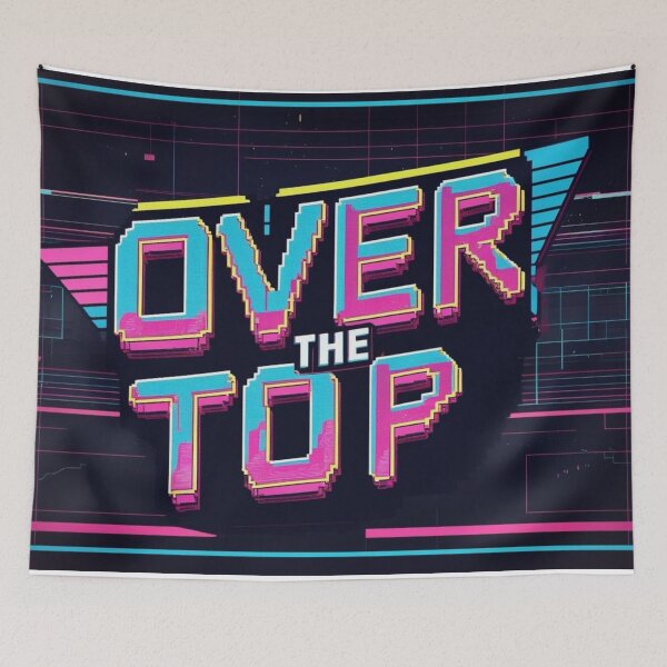 Item preview, Retro Vintage "Over the Top" 80s Arcade Style Design designed and sold by WovennDesigns.