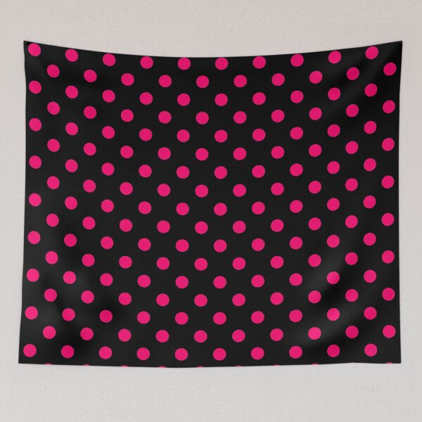 Item preview, Vivid Pink Polka Dots On Black designed and sold by POLKAIWERX.