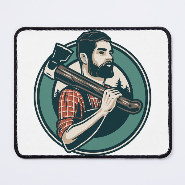 Item preview, Rugged Lumberjack - Vintage Woodsman with Axe designed and sold by Bear Wolf Design.