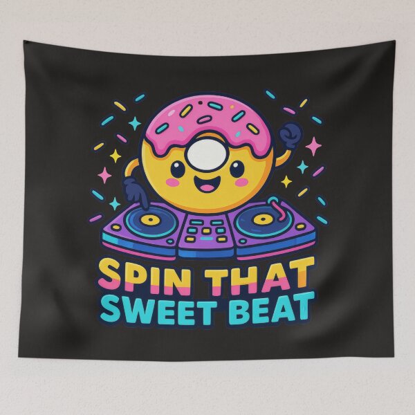 Item preview, Spin That Sweet Beat – Kawaii Donut DJ designed and sold by AwesomeBeyondLimits.
