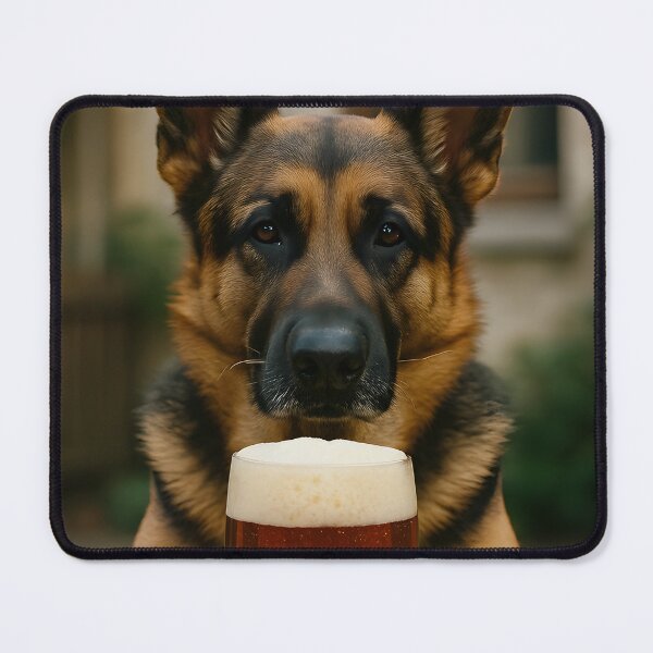 Item preview, German Shepherd Guarding a Pint of Beer – Funny Dog Pub Humor Gift designed and sold by Steeshirts.