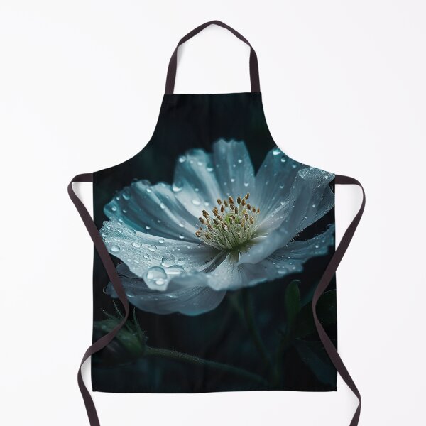 Item preview, White flower with dewdrops designed and sold by Thread & Chuckles.
