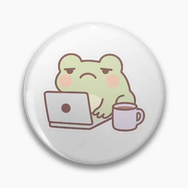 Item preview, Kawaii frog working with coffee and laptop designed and sold by Yuliik.