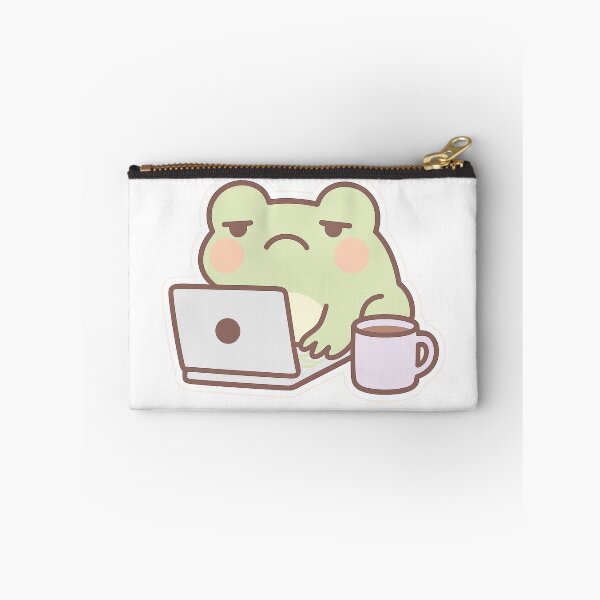 Item preview, Kawaii frog working with coffee and laptop designed and sold by Yuliik.