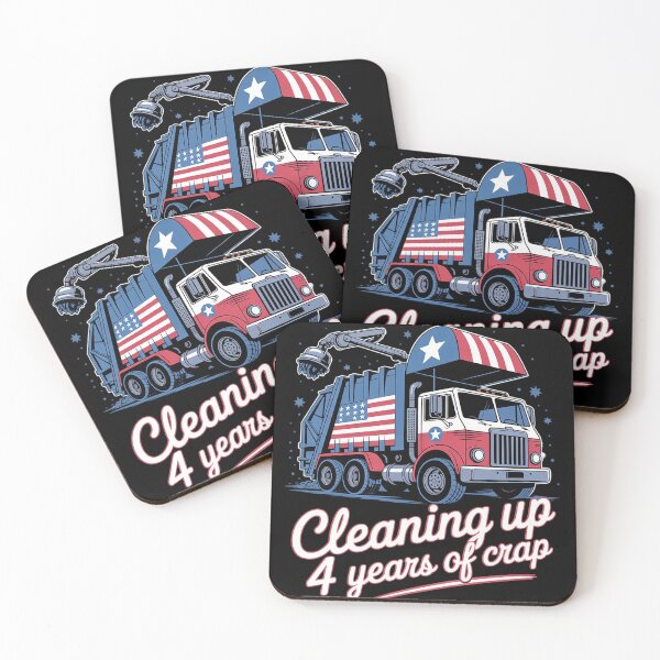 Item preview, Cleaning Up 4 Year Of Crap Trump Garbage America Flag designed and sold by Charidana.