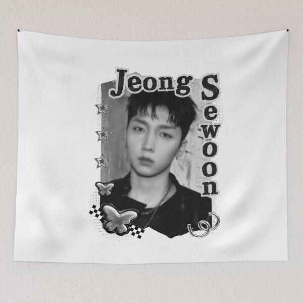 Item preview, Jeong Sewoon Kpop Solo Artist Black and White Collage Digital Art Portrait designed and sold by AJUNICE STUDIO.