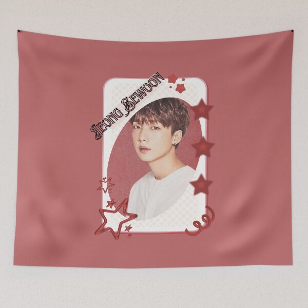 Item preview, Jeong Sewoon Korean Solo Artist Card Red Aesthetic Collage Design designed and sold by AJUNICE STUDIO.
