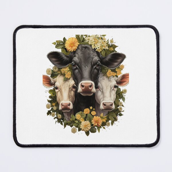 Item preview, Three Cows with Flowers – Cute Farm Animal Floral Design designed and sold by Ivy Luxe.
