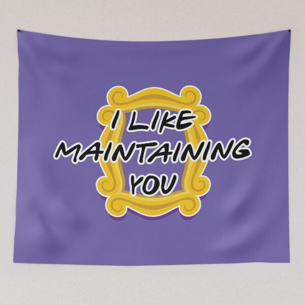 Item preview, Friends TV Show I like maintaining you Rachel Ross Joey Chandler Monica Phoebe designed and sold by Captain Banjo.
