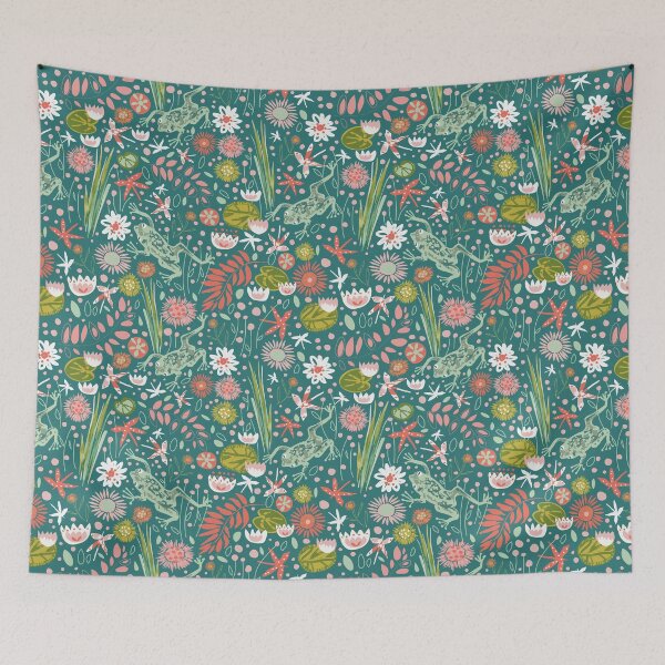 Item preview, Frog And Dragonfly Floral Design  designed and sold by Callyedesigns.