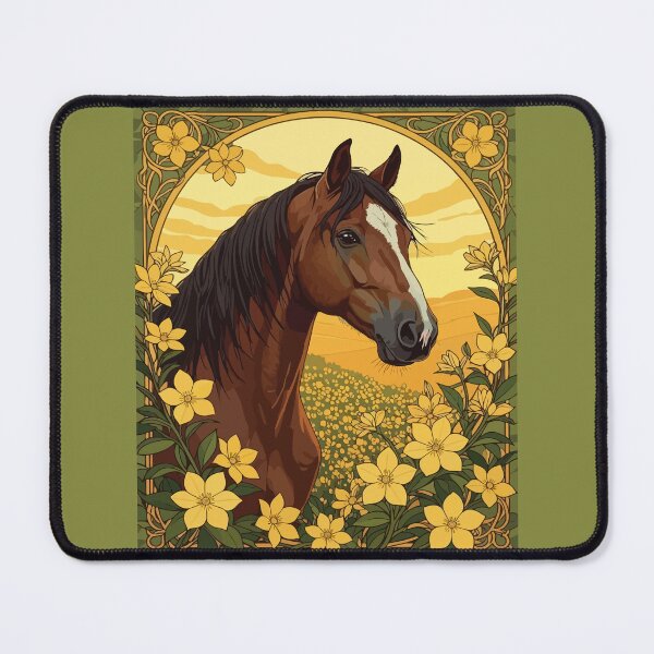 Item preview, Horse Surrounded By Yellow Jasmine Flowers designed and sold by taiche.