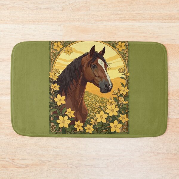 Item preview, Horse Surrounded By Yellow Jasmine Flowers designed and sold by taiche.
