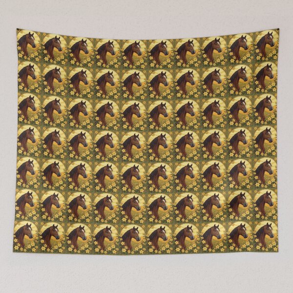 Item preview, Horse Surrounded By Yellow Jasmine Flowers designed and sold by taiche.