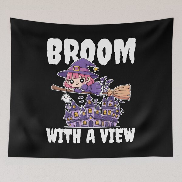 Item preview, BROOM WITH A VIEW - WITCH HALLOWEEN designed and sold by KEF Custom.