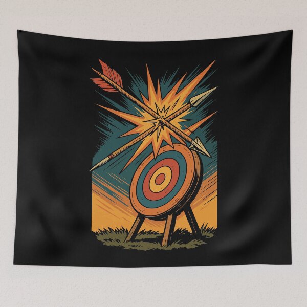 Item preview, Archery Bow Archer shot blocked Target Art designed and sold by LuminOrb.